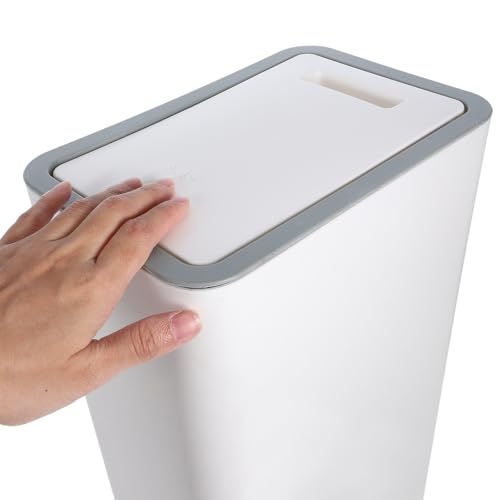 Caneca de basura con pedal 15l Toyvian blanca miniatura 4