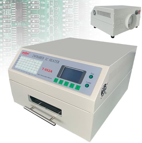 800W/1500W Reflow Oven, Automatic Soldering Station for PCB SMT, 0-280℃ Adjustable Temperature Reflow Soldering Machine, T962, Perfect for Soldering Proofing