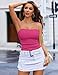 Avidlove Tube Top Strapless Tops for Women Lace Trim Backless Bandeau Summer Hot Pink Top(Hot Pink,L)