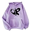 2022 Hoodie Hooded Sweatshirt Harajuku Streetwear Women Fleece Pullover Tops Graphic Hoody Purple #3