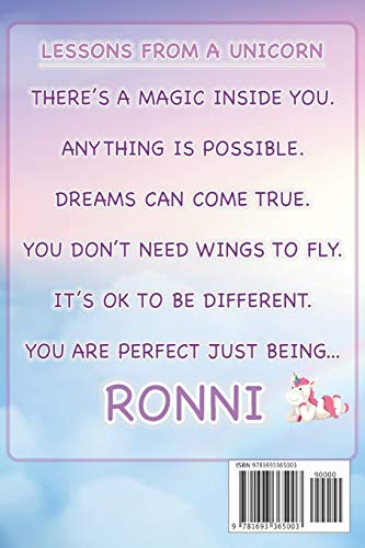 Ronni: Want To Give Ronni A Unique Memory & Emotional Moment? Show Ronni You Care With This Personal Custom Named Gift With Ronni's Very Own Unicorn ... Be A Useful Planner Calendar Notebook Journal image 4