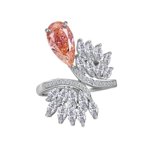 Bague en argent S925 femme style fleur et diamant carbone pour un usage quotidien à la mode