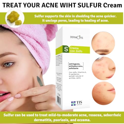 Miniatura 4 de Tis 7 Sulphur Cream - Cuidado De La Piel Grasa, Acnéica Y Seborreica, Elimina Las Escamas Seborreicas De La Piel, Propiedades Exfoliantes, Cara Y Cuerpo, Unisex