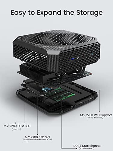 Minisforum Neptune Series Hx80G Mini Pc Amd Ryzen 7 5800H Windows 11 Pro Desktop Computer, Ddr4 32Gb Ram+512Gb Ssd, 2X Hdmi & 2X Dp 4K@60Hz Outputs, Amd Radeon Rx 6600M Discrete Graphics Small Pc #TOP5