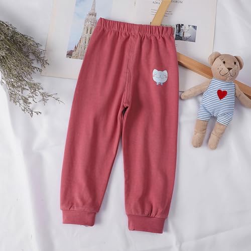 Betadog Toddler Girls Boys Sweatpants Kids Casual Athletic Pull-On Cotton Jogger Pants Boys Sweatpants (Red, 4-5 Years)3