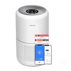 LEVOIT Luftreiniger mit HEPA Luftfilter gegen 99, 97 Prozent Schimmel Staub Pollen Tierhaare, Luftqualitäts-Feedback und Auto-Modus, CADR 240m³/h für Raucherzimmer, Air Purifier 22dB Schlafmodus Timer