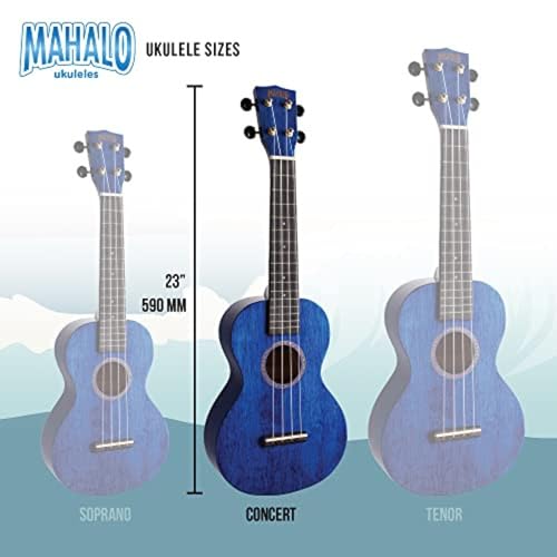 Mahalo MH2-TBU Hano Series Concert Ukulele, Transparent Blue - Les Beatles, Paul McCartney, John Lennon, RIngo Starr, George Harrison Mahalo MH2-TBU Hano Series Concert Ukulele, Transparent Blue – Image 6