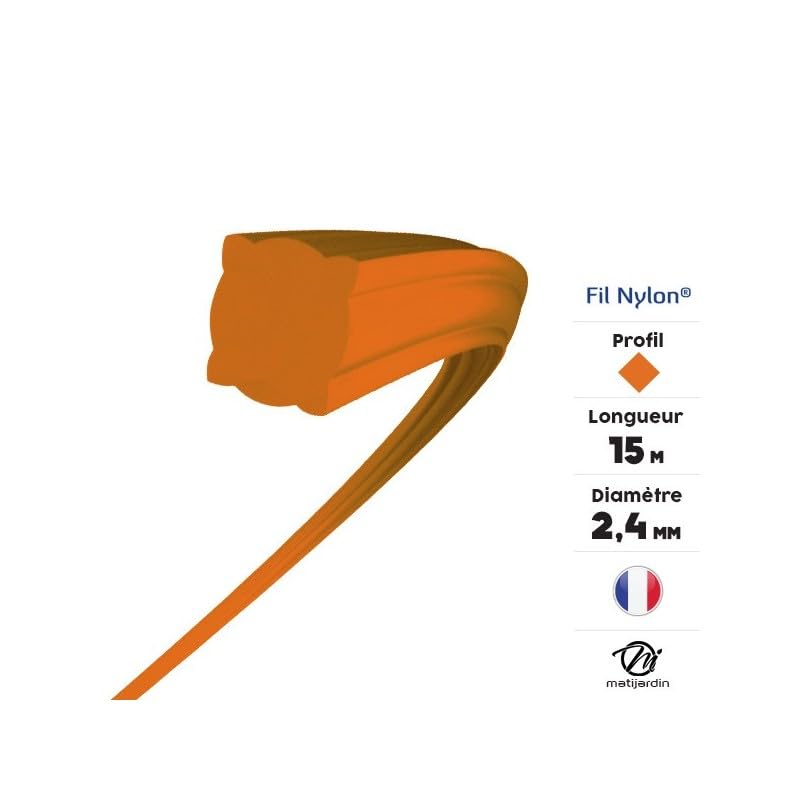 Matijardin - 5 blisters fil débroussailleuse Carré 2,4 mm x 15 m Fil Nylon