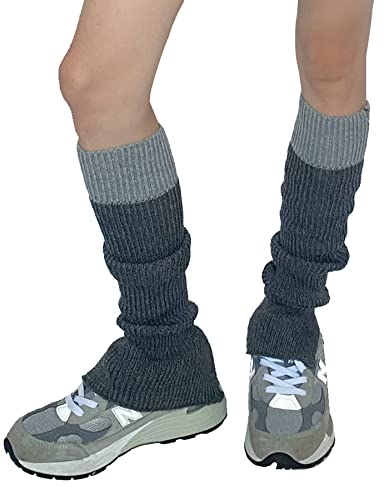 Image of WODECASA Girls Kawaii Leg Warmers Knitted Flared Leg Sleeves Goth Crochet Baggy Cuff Ankle Heap Socks