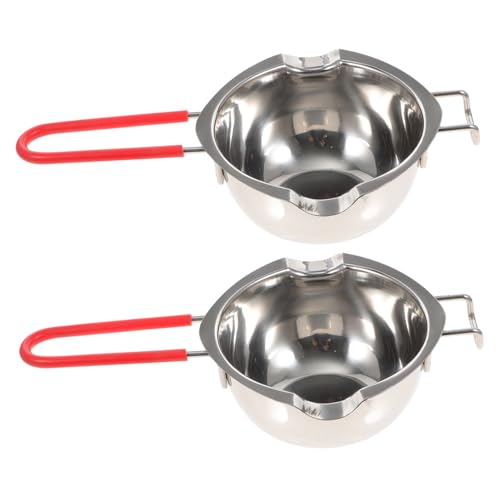 FUNOMOCYA 2-piece Stainless Steel Chocolate Melting Pot Set Double Boiler for Cheese Easy to Use Random Color