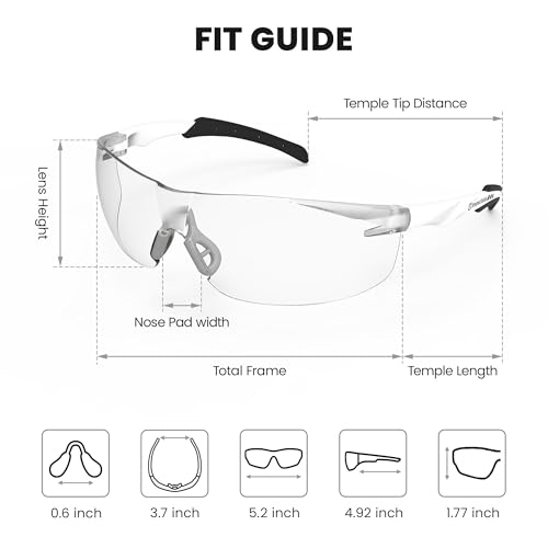 Image of Pickleball Safety Glasses Women Men, Protection, Classic White | ANSI Z87.1, Anti-Fog & Scratch Resistant Goggles for Work, Racquetball, Squash