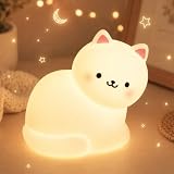 GOODEA Nachtlicht Kinder Katze, 7 RGB Zyklus Farben & Ultra Weiches Silikon