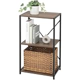 ドウシシャ すっきり収納 フリーラック ブラウン 3段 木目×スチール 幅43.5 × 奥行30 × 高さ72cm SS45-3BR オープンシェルフ 北欧風デザイン 省スペース収納棚 リビング・キッチン・玄関に最適 組み立て簡単