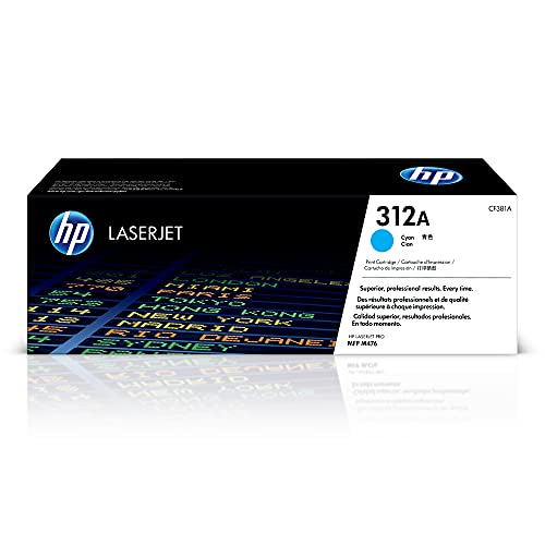 Toner cyan HP 312A authentique CF381A pour des impressions laser d'une netteté absolue