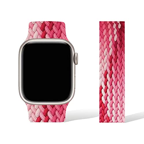 コンパチブル apple watch バンド ブレイデッドソロループ 柔らかいシリコーン糸混紡リサイクルヤーン素材 ステンレス留め具 apple watch ultra3/ultra2/ultra/10/9/8/7/6/5/4/3/2/1/SE対応 通気性