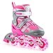 XinoSports Premium Adjustable Inline Skates for Girls - Featuring Illuminating Front Wheels, Awesome-looking, One-of-a-Kind, Comfortable & Durable Rollerblades