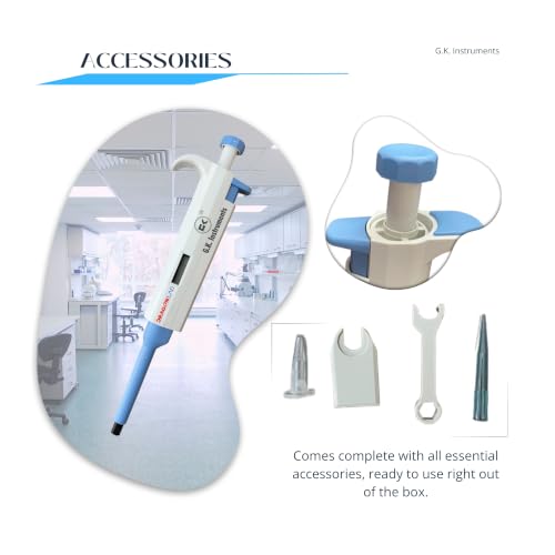 Image of Micro Laboratory Pipette 100-1000l | Scientific Variable Micropipette Adjustable Volume | Liquid Measurement | Research, Educational Lab Use (5-50ul)