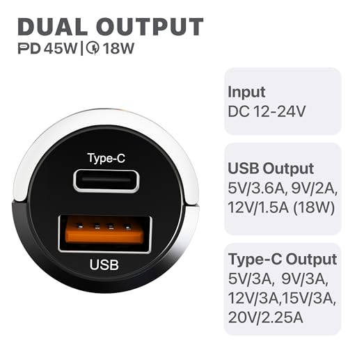 Image of Dr Vaku Voltryder 63W Pd Qc 3.0 Car Charger Dual Port Output Fast Charging Type C USB Adapter for iPhone 15 /15 Plus /15 Pro /Max /14 /13 /12 /11 Series, Samsung & Other Devices 2 Years Warranty, Black