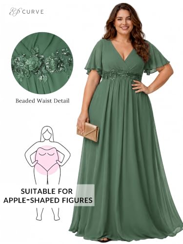 Image of Ever-Pretty Plus Women's Chiffon Plus Size Formal Mother of Bride Dresses
