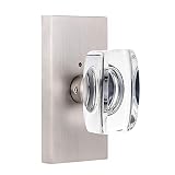 HIEMEY Glass Door Knobs Interior, Crystal Door Knobs with Lock, Privacy Bedroom/Bathroom Door Knob,