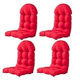 Enipate Adirondack Chair Cushions Set of 4, Weather Resistant High Back Rocking Chair Cushion, Indoor Outdoor Patio Chair Cushion Tufted Thicken Seat Pads