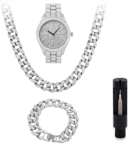 Techno Pave Men's Luxury 43mm Iced Diamond Watch - Simulated Diamonds, Adjustable Band, Quartz Movement - 14k Gold, Silver & Two-Tone Finish Options