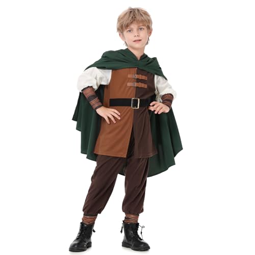 Ezuwail Disfarce medieval para crianças, fantasia de viking, fantasia de carnaval para crianças, fantasia de Halloween, carnaval medieval, conjunto de acessórios medievais