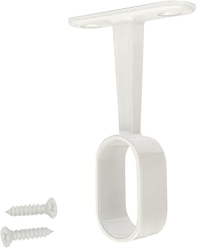 Desunia Oval Closet Rod Middle Support | Gloss White | 2 Pack