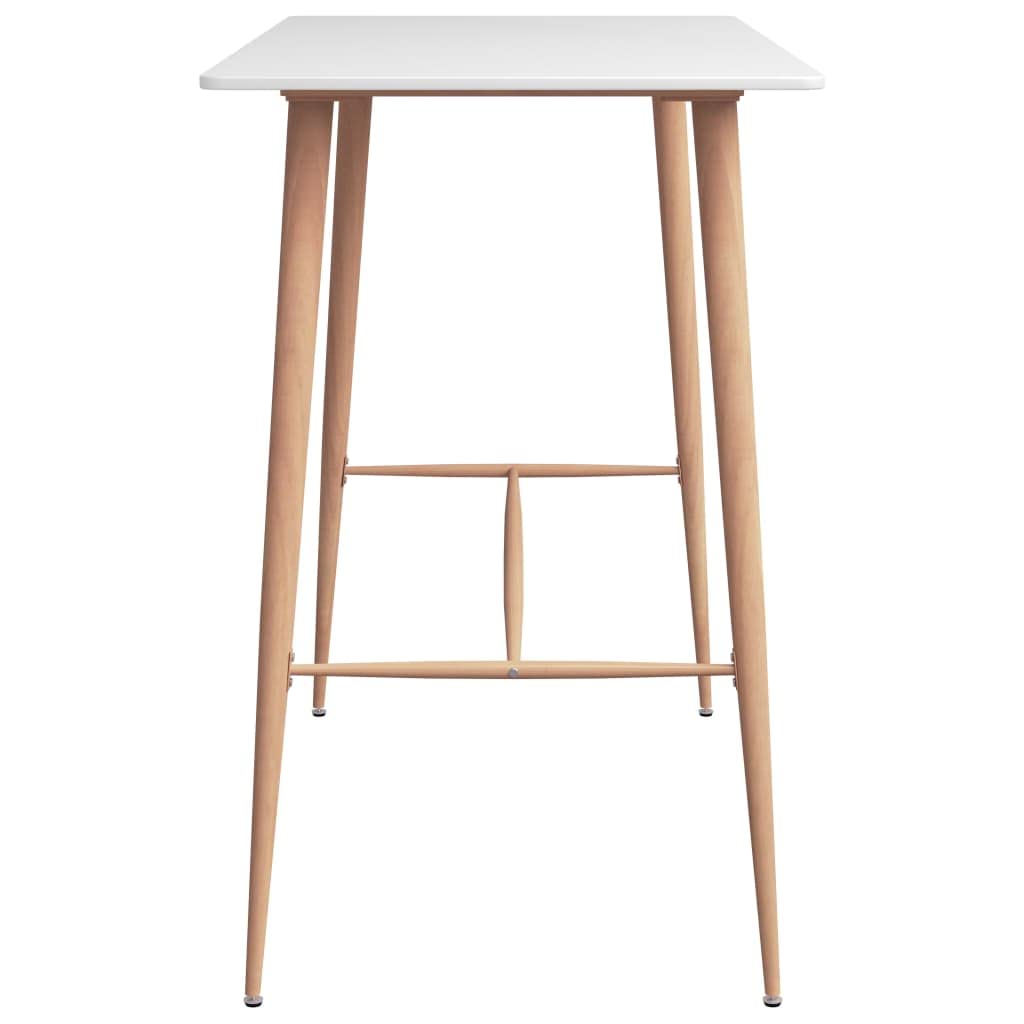 Moderno juego de bar con mesa de MDF y patas de metal en 5 piezas, color blanco y negro