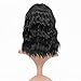 VCKOVCKO Bob Wave Wig With Air Bangs Natural Black Natural Curly Wavy Short Bob Wigs Women's Shoulder Length Wigs Synthetic Cosplay for Girl Colorful Wigs，1B