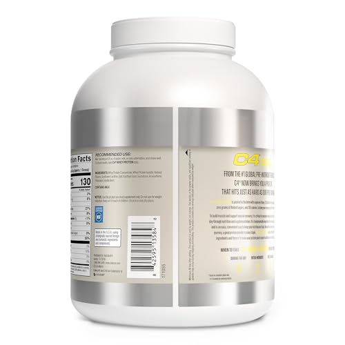 Image of Cellucor C4 Whey Protein Powder, Vanilla Bean - 25g Protein, 0g Added Sugar, 130 Calories Per Serving, Supports Muscle Recovery, 66 Servings, Premium Whey for Post-Workout