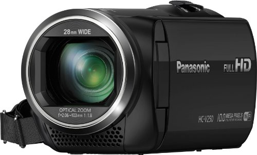Panasonic HC-V250EG-K Camcorder (50-fach opt. Zoom, 6,7 cm (2,6 Zoll) LCD-Display, Full-HD, WiFi, SD/SDHC/SDXC-Kartenslot) schwarz Panasonic HC-V250EG-K Camcorder (50-fach opt. Zoom, 6,7 cm (2,6 Zoll) LCD-Display, Full-HD, WiFi, SD/SDHC/SDXC-Kartenslot) schwarz