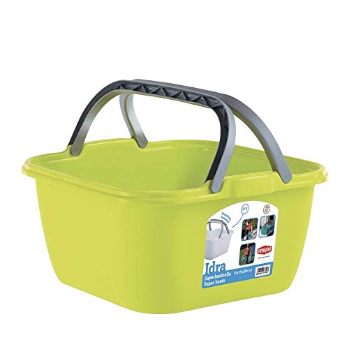 WEB world electronic business Bacinella Quadrata 13 Litri con Manici Stefanplast - Colore Verde