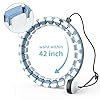 Rkvijl-Hula-Hoops-for-Adults-Weight-Loss-New-2-in-1-Massage-Fitness-Hoola-Hoop-Weighted-Hula-Hoop-with-Detachable-Knots-Adjustable-Gravity-Spinning-Ball Rkvijl Fit Hoop Weighted Hoola Hoop Exercise Hoola Hoop for Adults Weight Loss Infinity Hoop Smart Weighted Hula Hoop Plus Size Detachable Hula Hoops for Adults (Blue&White)