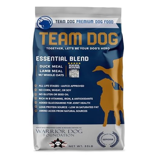 Team Dog Essential Blend Duck & Lamb Dog Food with Whole Oats | Sensitive Stomach Dog Food | Gluten Free, GMO Free, No Corn, Wheat or Soy | All Life Stage Formula (33 lb)