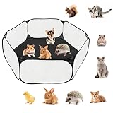 LOMUG Kleintiere Freigehege, Pop Up Visuell Laufstall Kleintiere Faltbar Käfig Zelt Kleintierkäfig Tragbar Übungszaun mit Atmungsaktiv Netz für Meerschweinchen, Hamster, Kaninchen, Kätzchen, Welpen