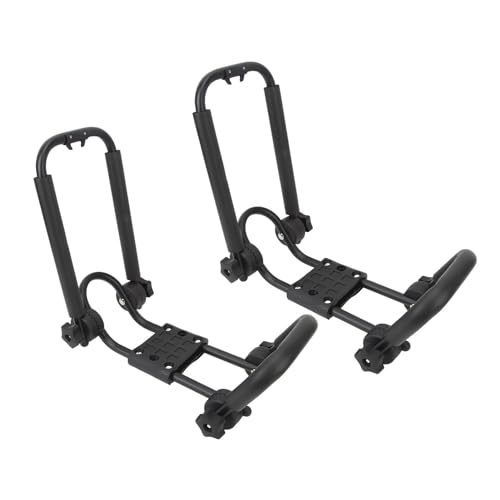 XHTLLO 2Pcs Kayak Roof Rack, Foldable J Bar Car Roof Rack, Universal Kayak Rack, Adjustable Car Top Mount Carrier for Car, SUV, Pickup, Trucks, Kayaks