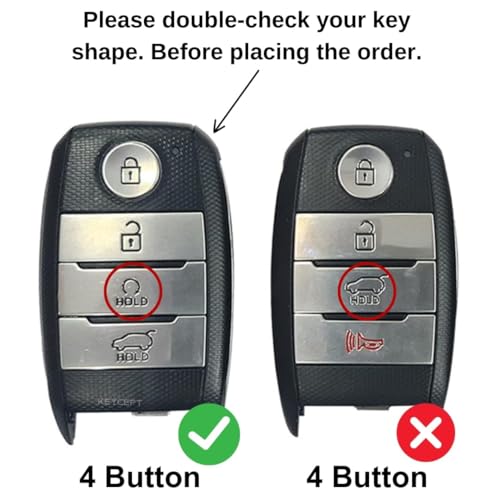 Image of KEYCEPT Tristar Key Cover Compatible for Kia Seltos | Sonet | Carens 4 Button Smart Key with Keychain (Tristar Silicone).