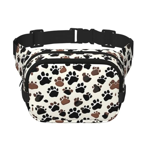 Sac banane pour femme imprimé pattes de chien parfait pour le voyage et le sport