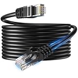 Cmezevi Cavo Ethernet CAT6 10 Metri, Rame Nudo UTP Cavo di Rete Internet LAN, Cavo Patch Ad Alta Velocità Cat 6 - Nero