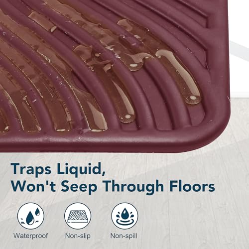 UPSKY Large Cat Litter Mat 31" x 24 Waterproof and Washable, Soft on Paws | Litter Catcher Pad, Cat Litter Trapping Mat, Scatter Control, Fits Most Litter Boxes, Use for Dogs & Cats, Red - Image 7