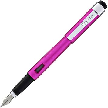 DIPLOMAT - Magnum Steel Fountain Pen - Pink - Simple & Lightweight - Smooth and Comfortable Writing - Elegant Look - Stainless Steel - Traditional Craftsmanship - D40909025