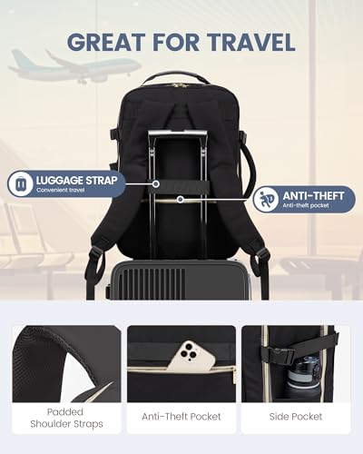 Image of LOVEVOOK 50L Travel Backpack Flight Approved Carry on Backpack,3 Packing Cubes,Waterproof Personal Item Travel Bag,TSA Carry on Luggage Suitcase Travel Essentials,Gifts for Women & Men,fits 18 inch Laptop