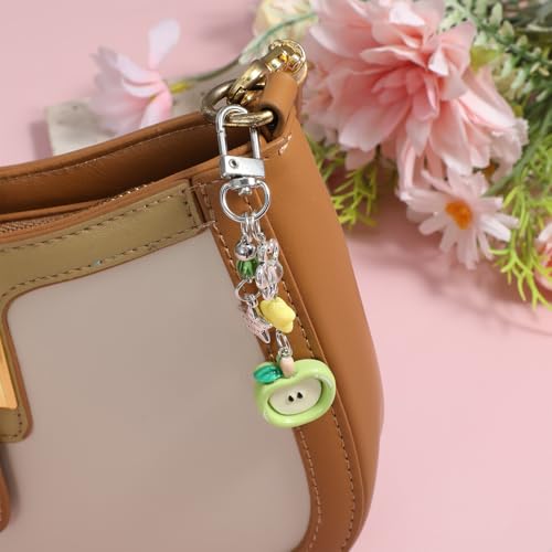 DOPENSPI 4PCS Cute Apple Keychain, Aesthetic Cute Phone Charms Y2k Apple Phone Charm Bag Charms Fruit Accessories Gifts for Women Keys Bags Camera