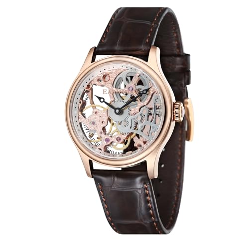 Image of Thomas Earnshaw Mens 42mm Bauer Mechanical Skeleton Automatic Watch with Genuine Leather Strap or Stainless Steel Bracelet ES-8049