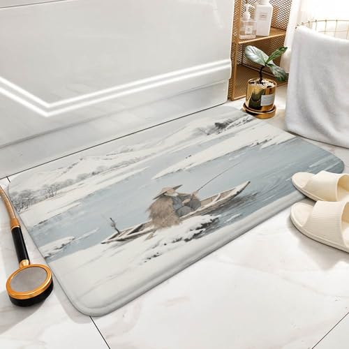 Alfombras de baño esponjosas ideales para el suelo de la ducha tras pescar en el río frío 6