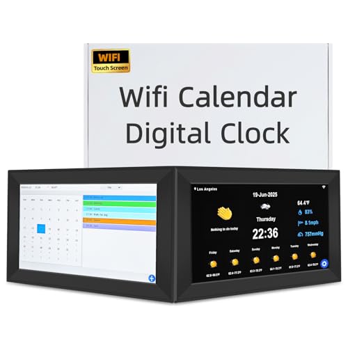 YUYIALARM WiFi Digital Calendar Clock, Smart Touchscreen Electronic 2026 Calendar Family Planner for...