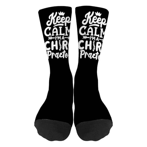 Keep Calm I'm A Chiropractor Physical Therapist Chiropractic Womens Athletic Socks