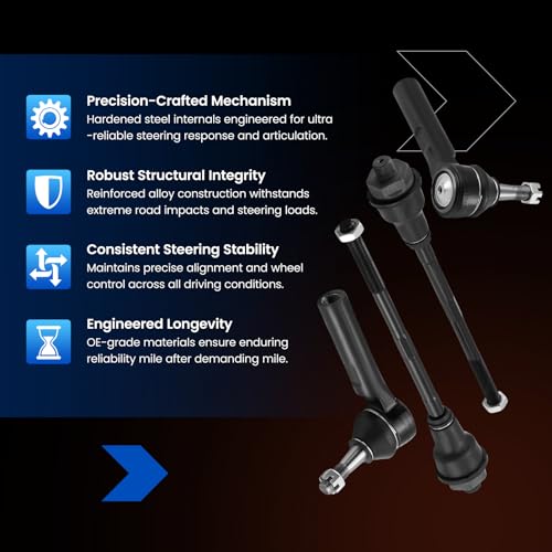 SYKRSS 4PCS ES3488 ES3493 Front Inner/Outer Tie Rod Ends Kit Compatible with Chevy 1999-2006 Tahoe Silverado 1500, Compatible with Cadillac Escalade ESV 2002-2006,Fit for GMC Sierra 1500 Yukon by SYKRSS - Used condition - Image 6