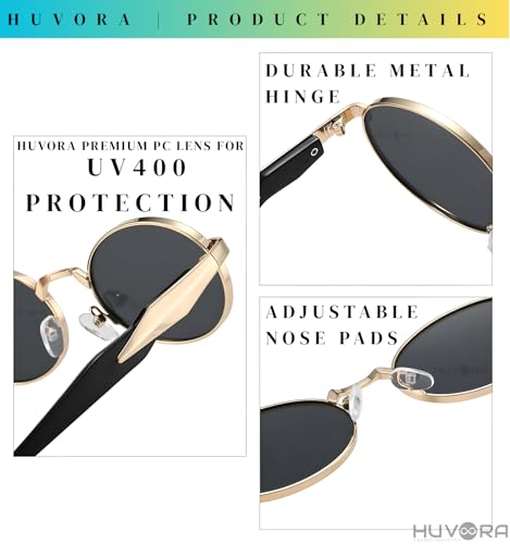 Image of POINT Retro Oval Sunglasses For Men Women Stylish - UV400 Protection Designer Goggles - Vintage Metal Sun Glasses for Woman - Trendy Branded Full Rim Shades for All Face Shapes